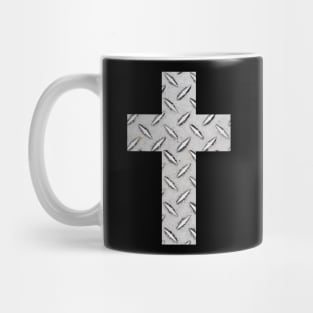 Diamond Plate Cross Mug